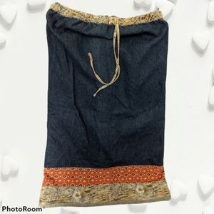 Zanoni by jalate Cottage core jean skirt